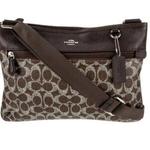 Coach Rowan File Bag in Signature Canvas - Brown & Black -- Style C1554